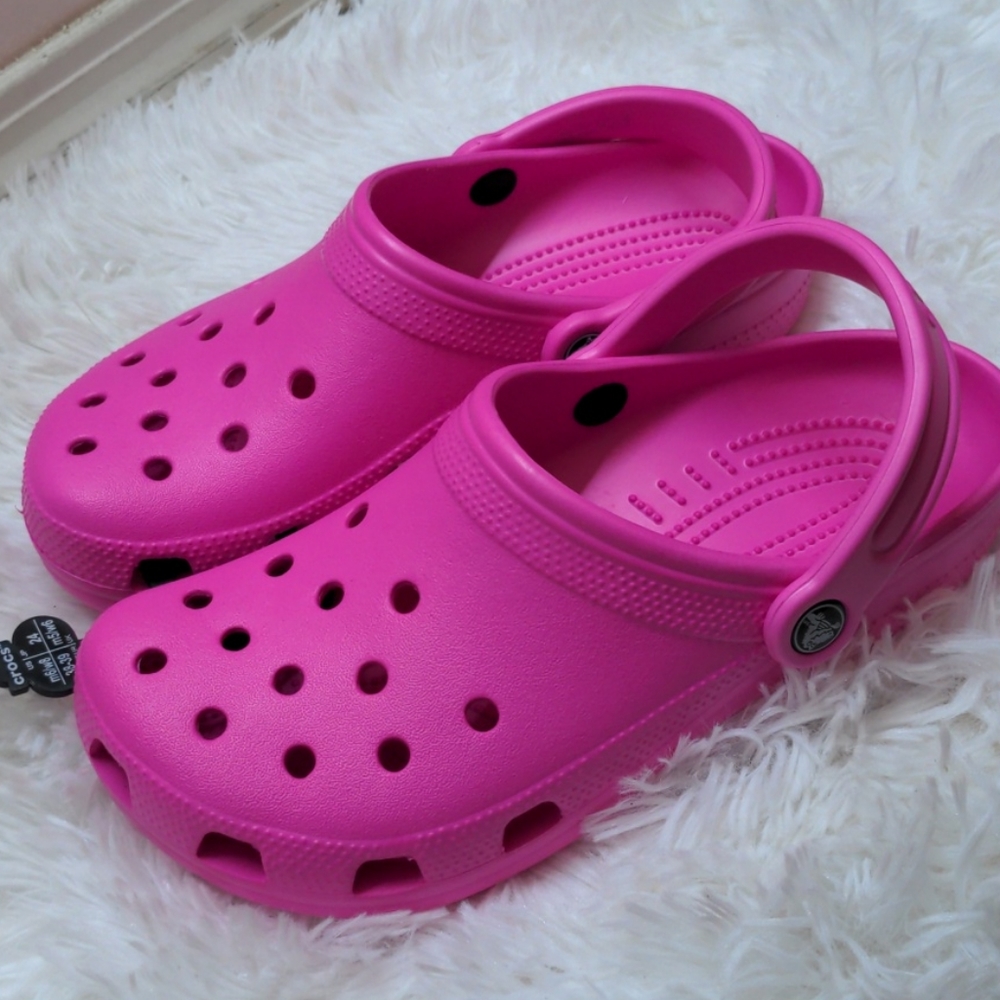 Classic Electric Pink Crocs Sandals
